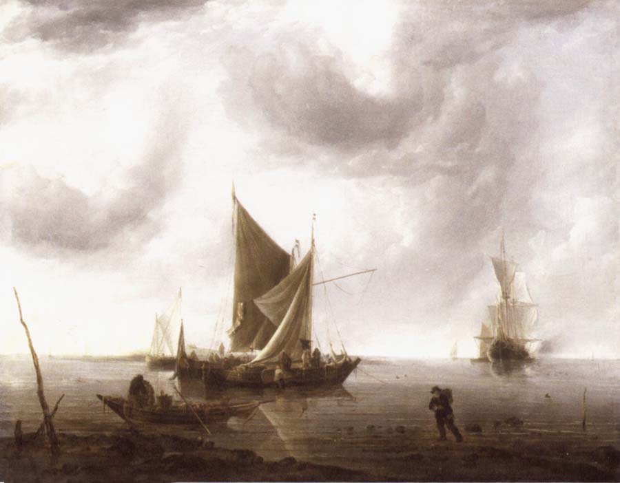 Ships at Anchor on a Calm Sea
